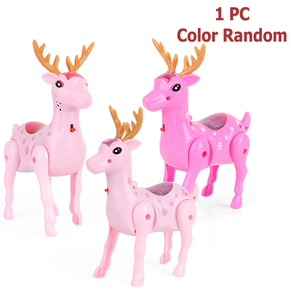 Электрический поводок для животных Sika Deer милый матч Sika Deer детская игрушка бег красочные огни Музыка Рождественский подарок светящаяся музыка