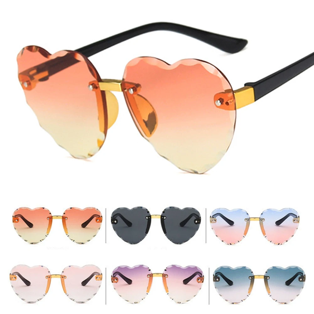 2020 новые модные детские солнцезащитные очки без оправы для девочек в форме