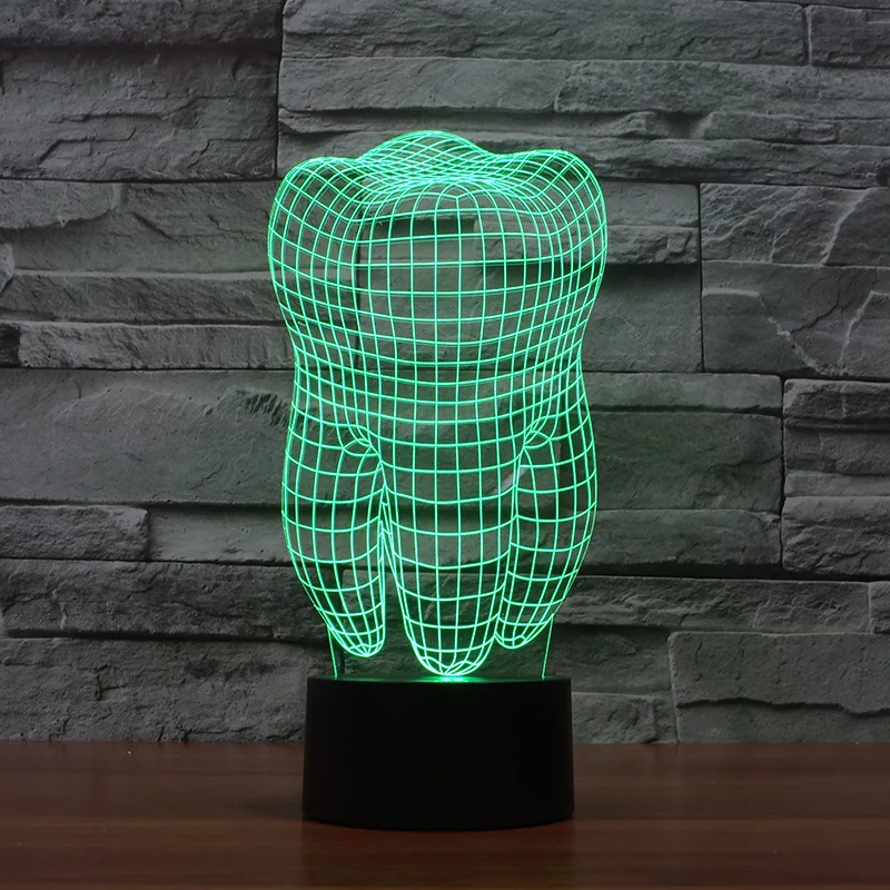 

Fs-2874 Teeth Modeling Creative 3D Visual Stereo Lamp usb led Night Light