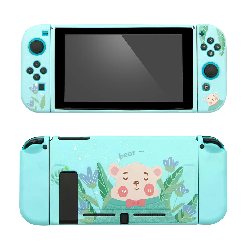 

Cute Cartoon Protective Case Cover for Nintend Switch Split Shell Anti-stain TPU Soft Cover Back Grip Shell For Nintendo Switch