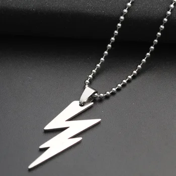 

5 Stainless Steel Flash Lightning Symbol Necklace Movie Character Superhero Natural Weather Lightning Sign Necklace Jewelry