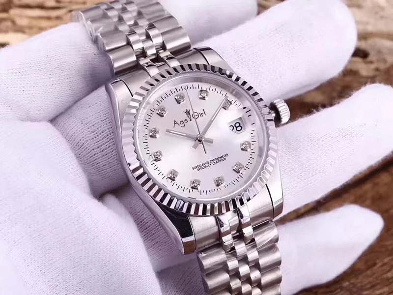 Silver White Роскошные брендовые новые мужские часы Datejust, нержавеющая сталь, Черное золото, ETA 2813, автоматические механические сапфировое стекло, водонепроницаемые - Цвет: Silver White