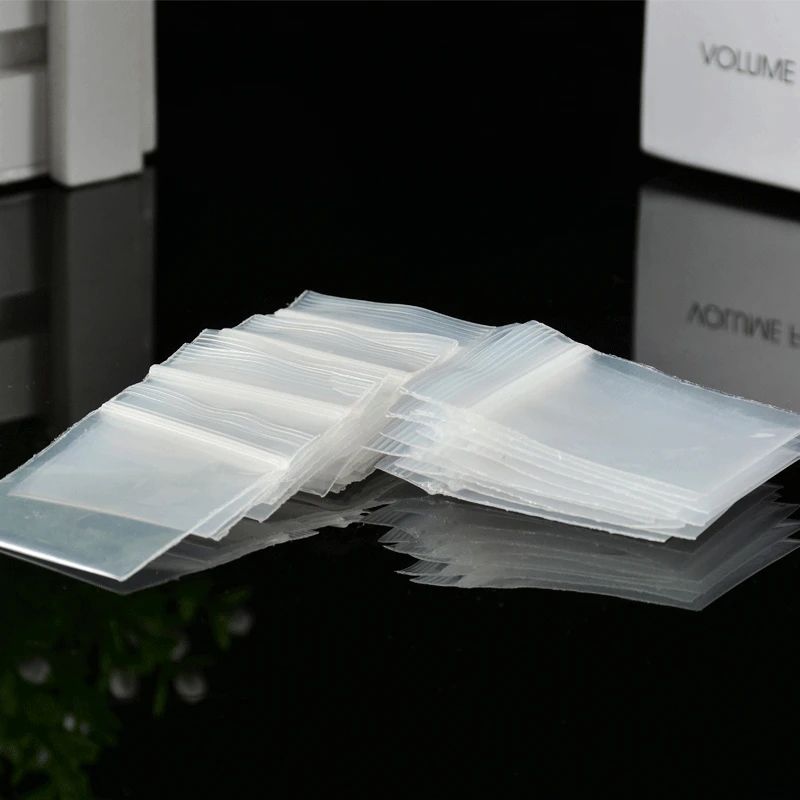 TETP 100Pcs 20Wires Mini Clear Ziplock Plastic Bags Small Jewelry Retail Accessory Storage Packaging Supplies Reclosable Thicken 5
