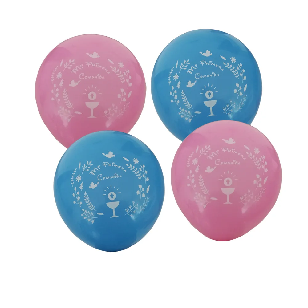 Mix Blue Pink 50 штук, 10 дюймов, латексные шары для испанских мальчиков и девочек, для Первого Святого Причастия, розовые, синие, Mi Primera Comunion, вечерние, сувенирные - Цвет: Mix Blue Pink