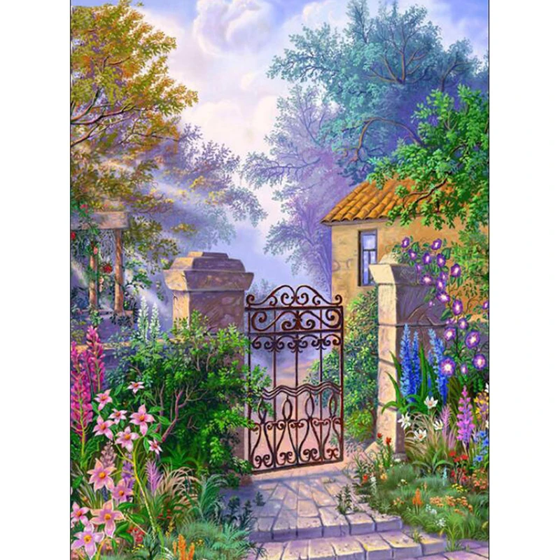 

5d Diamond Mosaic Scenery Garden Picture Of Rhinestones Diamond Painting Cross Stitch Kits Diamond Embroidery Full Drill Square