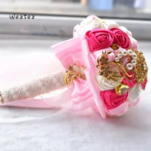 Роскошные свадебные букеты цветы жемчуг Кристалл Искусственный Свадебный букет кристалл блеск Buque De Noiva SPH219