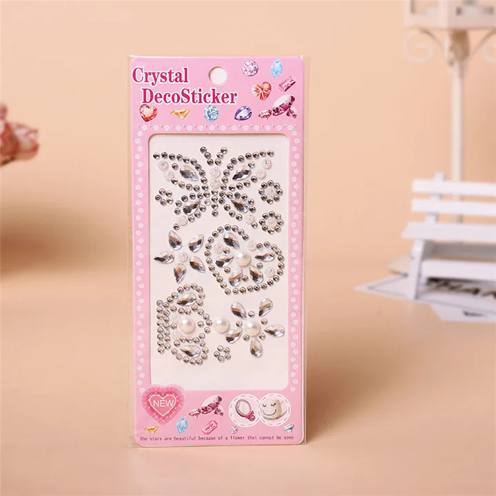 7   Acrylic Butterfly Crown Love Stickers For Women Mobile Phone Shell Decoration Rhinestones Stickers Diy Handmade Crafts Stickers