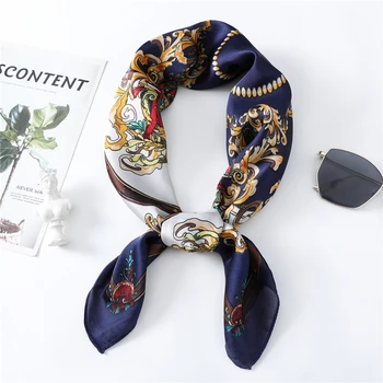 

Luxury Designer Silk Scarf Women 70x70cm Square Neck Scarves Small Foulard Bandana 2020 New Brand Shawls High Quality for Lady