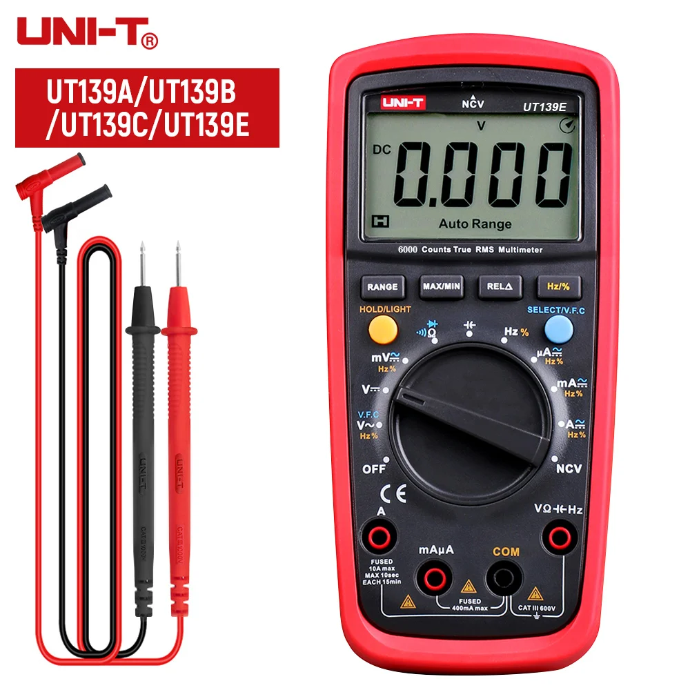 Цифровой мультиметр UNI T UT139C True RMS UT139A B 6000 отсчетов автоматический выбор