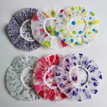 

2019 Fashion Independent Packaging EVA Adult Waterproof Shower Cap Wave Shower Cap Printing Style Random Color