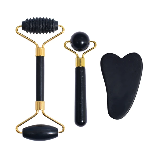 Acheter Masseur de visage en obsidienne, grattoir Gua Sha, pierre