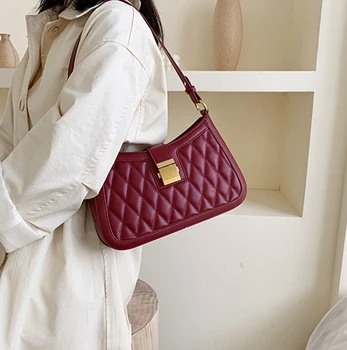 

S.IKRR Women Bag Leather Shoulder Bag sac a main Women Messenger Bags Diamond Lattice Flap Hasp Fashion Women Handbags 2020