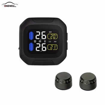 

Original Engine Tire Pressure Monitoring System Wireless TPMS Motorcycle Tire Alarm 2 External Sensor Moto Tools New,