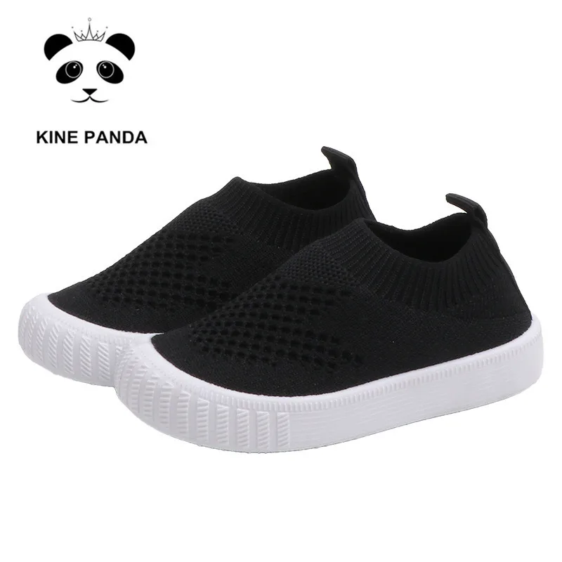 KINE PANDA/детская обувь; обувь для первых шагов; дышащая обувь для малышей; обувь девочек мальчиков; повседневная трикотажная обувь из сетчатого материала с мягкой подошвой