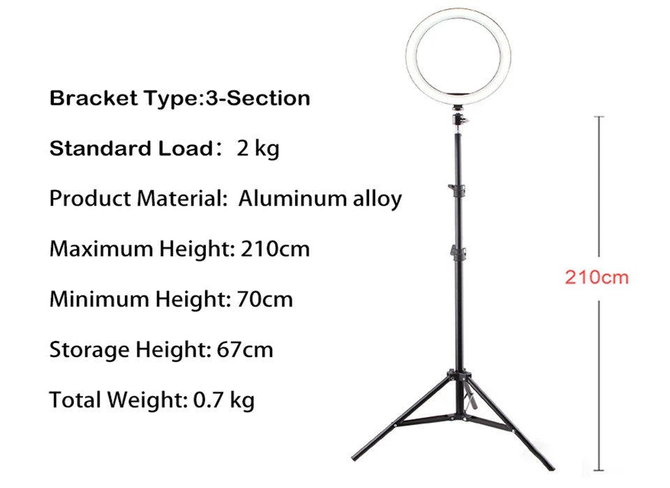 BAODELI USB 16 26 см селфи кольцо свет профессиональный штатив подставка для Dslr мобильного телефона держатель блогер вьедо аксессуары