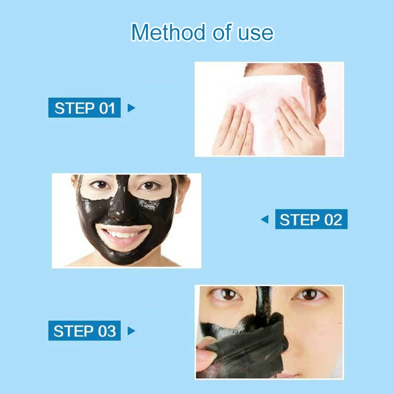 Black Face Mask Blackhead Remover Deep Exfoliating Peel Off Mask Mud Lasting Moisturizing Nourish Whitening Masks Women TSLM1