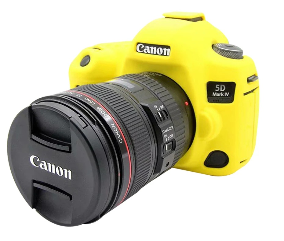 Цвет: желтый CAENBOO для Canon 5DMark IV сумка для камеры Мягкий силиконовый резиновый защитный чехол для корпуса чехол для Canon 5DMarkIV 5D4 черная сумка - Цвет: Цвет: желтый