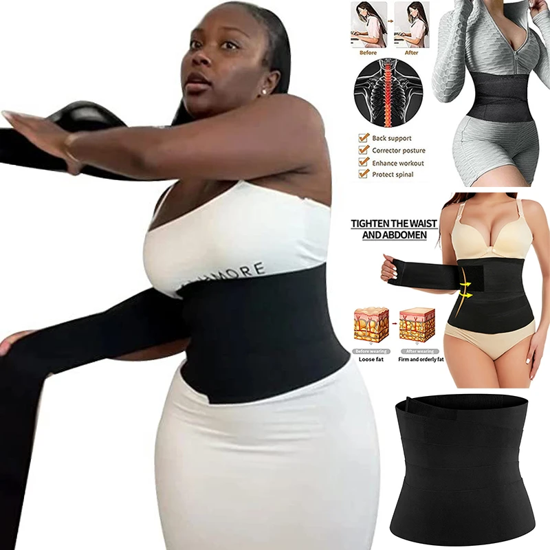 Waist Cincher Body Shaper Women Slimming Tummy Wrap Belt Stretch Corset Waist Trainer Shaperwear Band Control Waist Belly Sheath spanx underwear