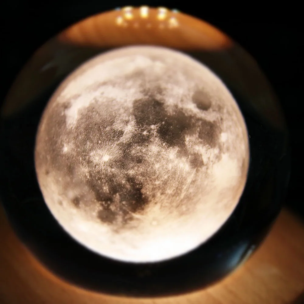 3D хрустальный шар деревянная музыкальная шкатулка светящийся Bluetooth динамик с