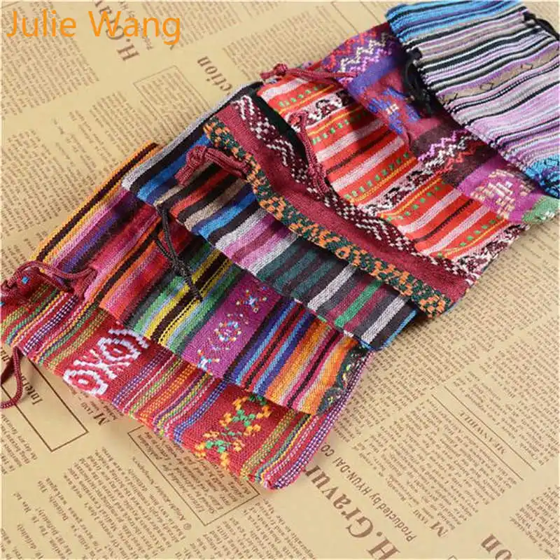 Julie Wang 20 шт. хлопчатобумажная трикотажная лента на шнурке мешочек для украшений мешочек Рождественский свадебный подарочный мешок