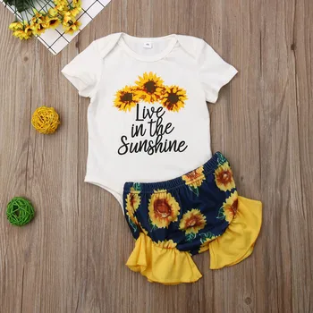 

baby girl clothes set Tops+bebes Shorts Set ropa niña детские вещи baby girl outfit carters newborn clothes ropa niño summer Z4