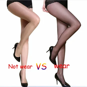 

Women Black Super Elastic Magical Tights Sexy Upgraded Silk Stocking Skinny Leg Pantyhose Leggings Bottoming