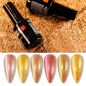 

Beautilux Gel Nail Polish Golden Color Collection Rose Gold Glitter Semi Permanent Nails Lacquer UV LED Gels Varnish 10ml