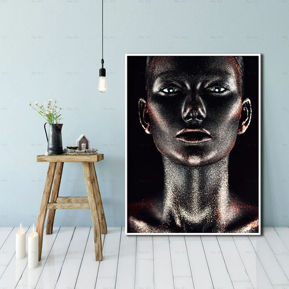 Black African Woman Figure Portrait Canvas Painting Posters and Prints Wall Art Picture for Living Room Home Decor Black African Woman Figure Portrait Canvas Painting Posters and Prints Wall Art Picture for Living Room Home Decor