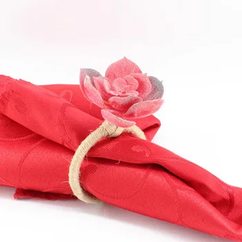

Free Shipping 6pcs Artisan Crafted Handmade Rustic Simulation Succulent Napkin Rings for Dinner Table Decoration - 5 Styles