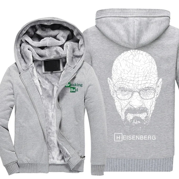 Breaking Bad толстовки для мужчин Гейзенберг Уолтер Уайт Кук толстовка с принтом пальто зимние Утепленные флисовые теплые на молнии на заказ куртка - Цвет: 4