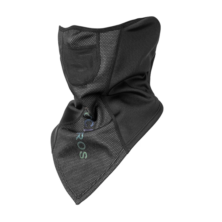 ROCKBROS зимний шарф для велосипеда, Ветрозащитная маска для бега на шею для мужчин и женщин, унисекс, уплотненная термальная маска для лица для велоспорта - Цвет: Black