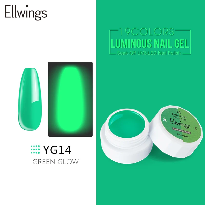 3ml YG14 Ellwings растущий в темноте светящийся Гель-лак для ногтей Гибридный лак ночное свечение ногтей в темноте гель флуоресцентный Лаки УФ-гель для ногтей праймер - Цвет: 3ml YG14
