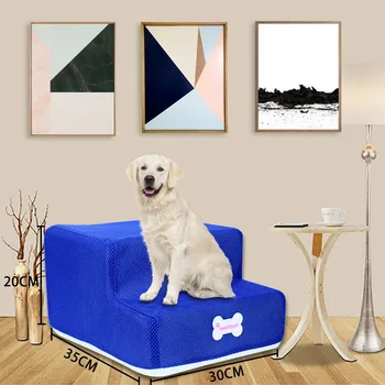 

New 2 Steps Mesh Pet Non-slip Bottom Stairs And Ladder Cover Combination High-density Sponge Pet Stair Washable Zipper Selling