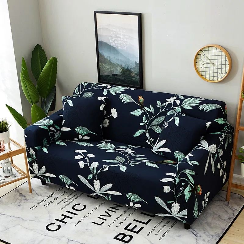

Floral Printed Universal Slipcover Sectional Sofa Cover All-inclusive Couch Case Tight Wrap Elastic Furniture Protector