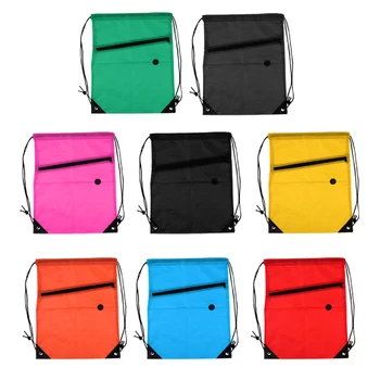 

Drawstring Rucksack Backpack Storage Bag Running Cycling Day Pack Sack with Ear Phone Hole