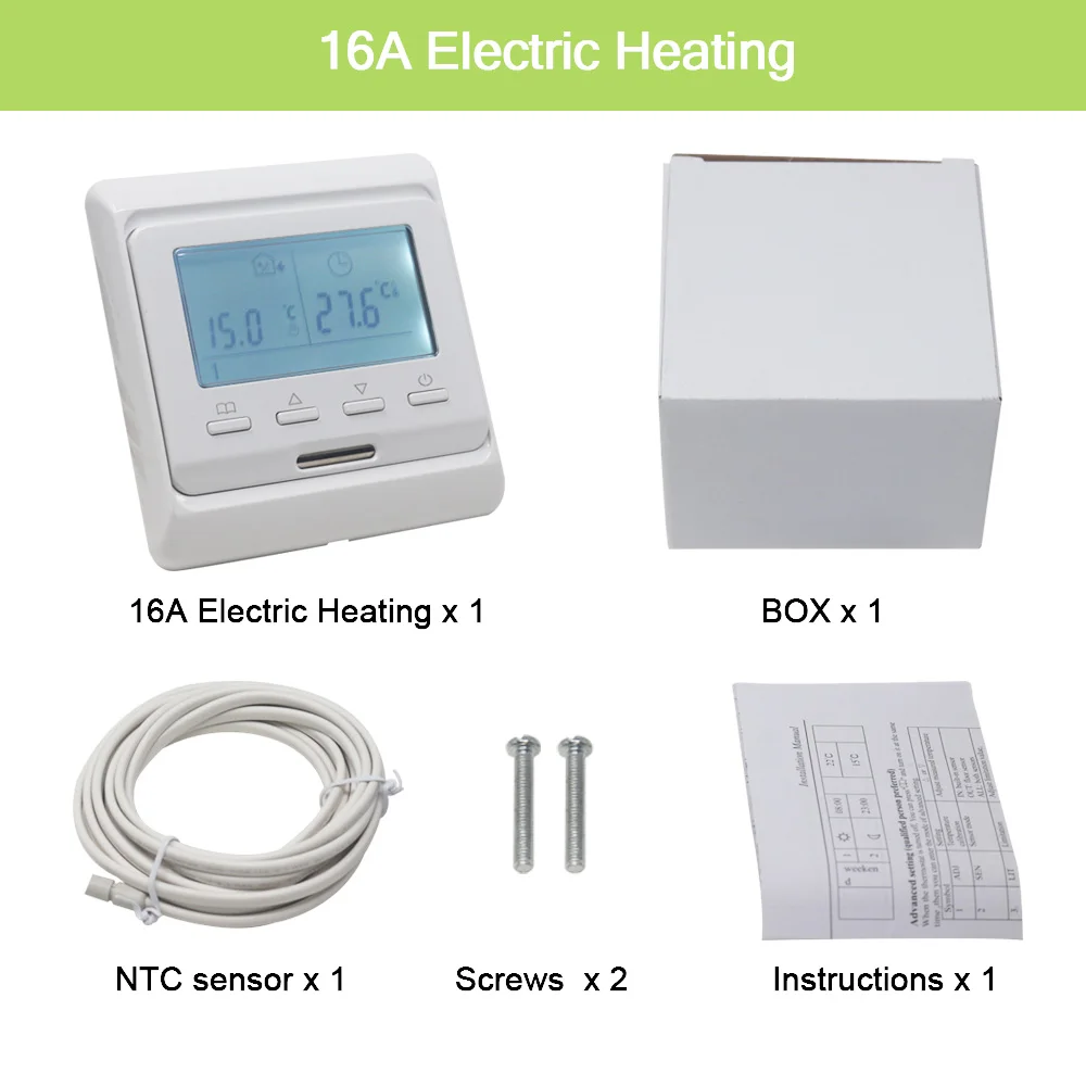 220V AC комнатный термостат 16A/3A Электрический/нагрева воды ЖК-дисплей Еженедельный программируемы подогрев пола Температура регулятор - Цвет: 16A