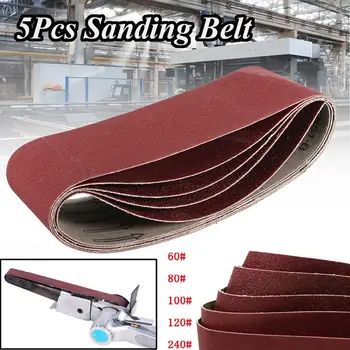 

New Arrival 5Pcs 75x457mm 3"x18" Sanding Belts Grits 60 80 100 120 240 Sander Power Tool For Metal Wood Working