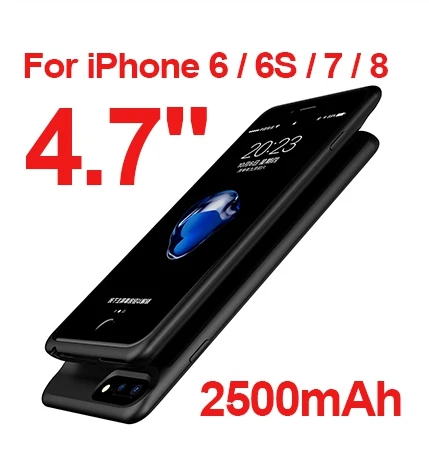 2500mah For 6 6s 7 8 2500 мАч/5000 мАч чехол для зарядного устройства для iPhone 6 6S 7 8 3700 мАч/7000 мАч Внешний внешний аккумулятор чехол для зарядки для 6 6S 7 8 Plus - Цвет: 2500mah For 6 6s 7 8