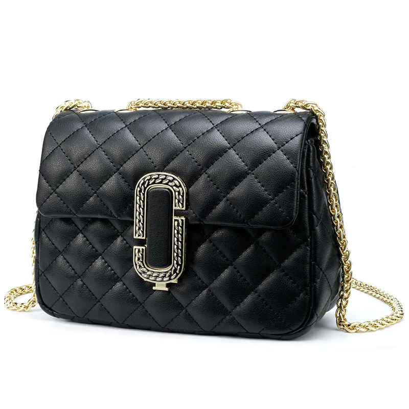 

2019 New Style Fashion Autumn And Winter WOMEN'S Leather Bags Origional Simple WOMEN'S Shoulder Bag Rhombus Chain Shoulder Squar