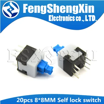 

20pcs 8X8 8*8 mm 6Pin Push Tactile Switch Self lock /Off button Latching switch