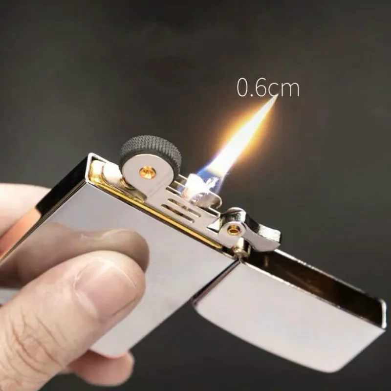 

ZORRO Ultra-Thin Kerosene Gasoline Lighter Windproof Grinding Wheel Retro Brass Lighter Metal Windproof Gadgets For Man Gift