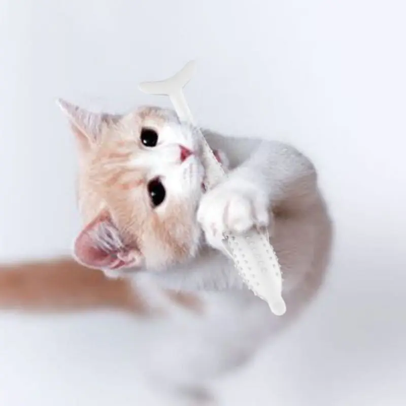HwCatnip игрушки в форме рыбы зубная щетка с Кошачьей Мятой для кошачьей симуляции Силиконовые Зубы жевательные принадлежности игрушки для кошек Новые