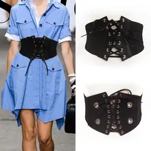Fashion Punk Corset Wide Belts PU Leather Slimming Body Belts For Women Elastic Waist Belts Zipper Waistband Corset Waist Seal