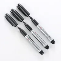 3 pcs/lot Black Permanent Oil Marker Pen Token Pens for Paper Metal Glass Marking Pen Office School Supplies Large Capacity Pen 2