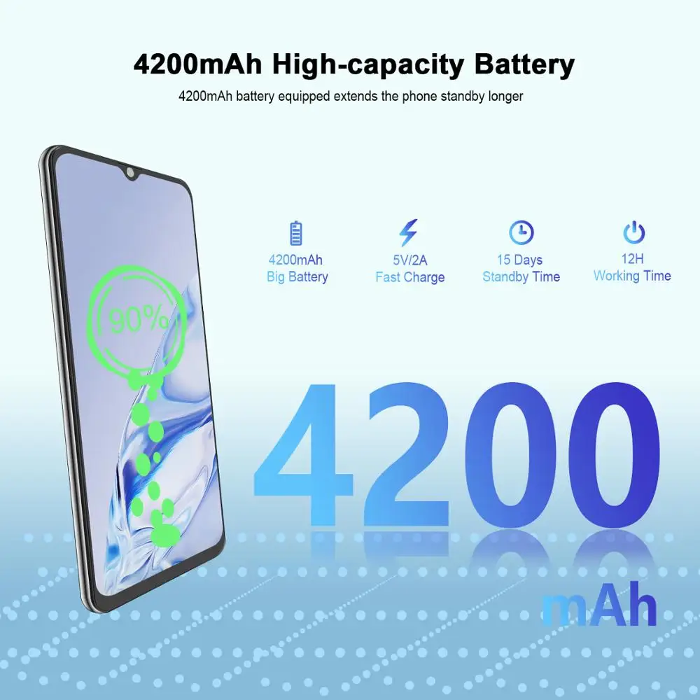 CUBOT Note 20 Mobile Phone  6.5″ HD Display 4200mAh Battery NFC Smart Phones Android 10.0 Rear Quad Camera Cellphones 64gb Rom