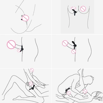 durable rabbit penis ring vibrator cock cage cockring clitoris massager vibrating masturbation Cocking delay ejaculation sex toy 3