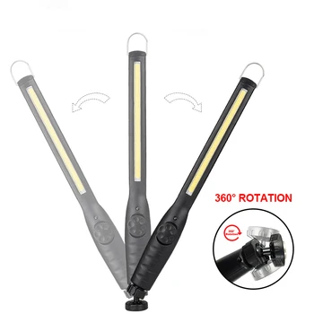 

USB Rechargeable COB Led Flashlight Portable Rotate Work Light Torch Magnetic Hanging Lanterna for Car Repairing Camping