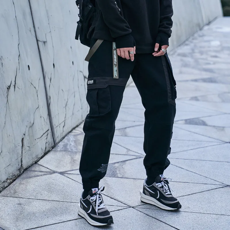 Single Road Mens Cargo Pants Men Fashion 2021 Side Pockets Hip Hop Techwear Joggers Male Japanese Streetwear Trousers Pants Men best cargo pants