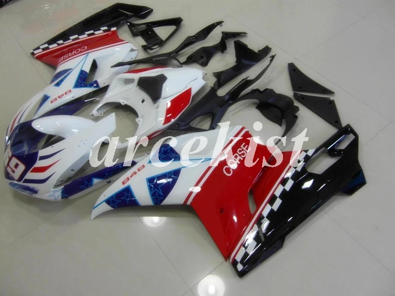 Литьевая Форма ABS Полный обтекатели наборы Подходит для Ducati 1098 848 1198 evo 2007 2008 2009 2010 2011 2012 набор кузова синий красный