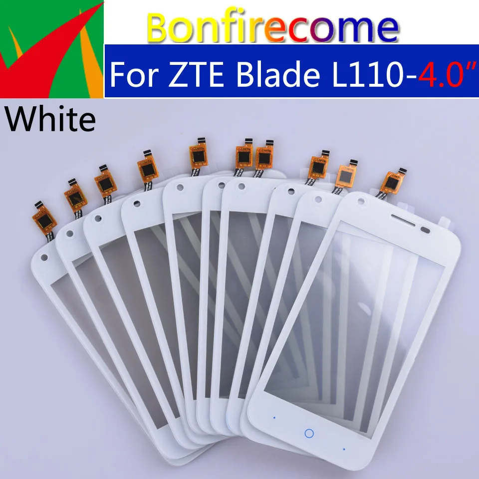 10 шт./партия для zte Blade L110 Сенсорная панель дигитайзер сенсорный экран Замена с клейкой лентой 4,0 дюйма